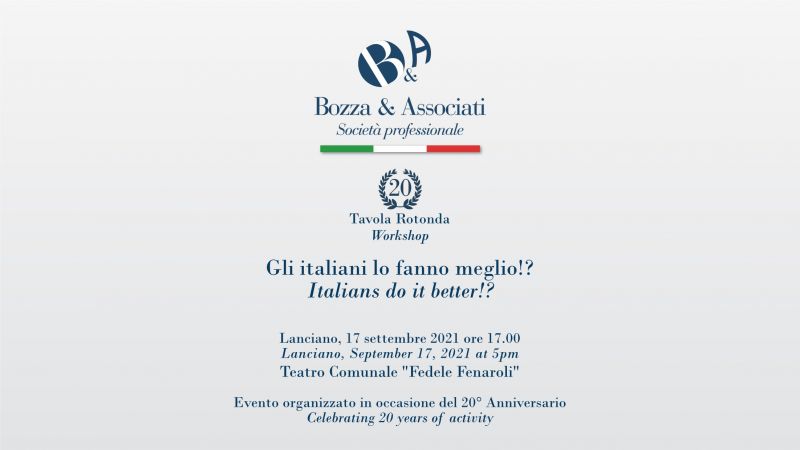 Tavola Rotonda &quot;Gli italiani lo fanno meglio!?&quot; - Lanciano, 17 settembre 2021 ore 17.00