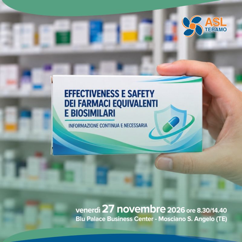 Effectiveness e safety dei farmaci equivalenti e biosimilari - Informazione necessaria e continua - 27 novembre 2026