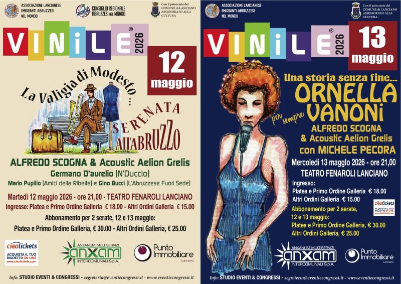 Rassegna “Vinile 2026” - 12 e 13 maggio 2026 Teatro Fenaroli