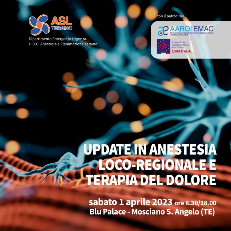 UPDATE IN ANESTESIA LOCO-REGIONALE E TERAPIA DEL DOLORE - 1 aprile 2023