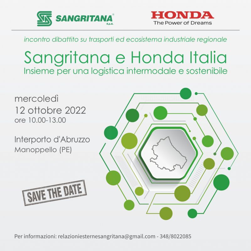 incontro dibattito su trasporti ed ecosistema industriale regionale &quot;Sangritana e Honda Italia Insieme per una logistica intermodale e sostenibile&quot;