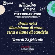 Anche noi ci illuminiamo di meno... cena a lume di candela Venerdì 23 febbraio 2018